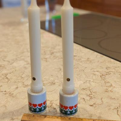 "Funny Design" Candlestick Holders and Candles