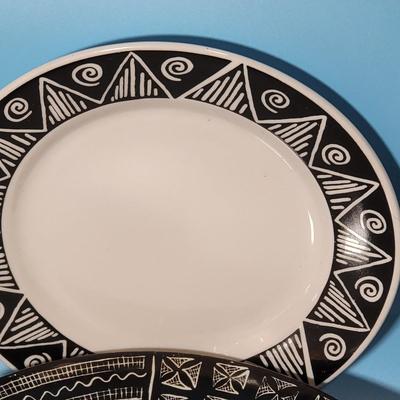 Plates with Black Design Lot