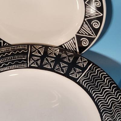 Plates with Black Design Lot