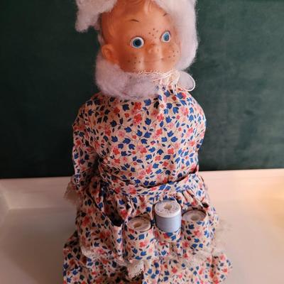 Vintage Soap Bottle Sewing Kit Doll