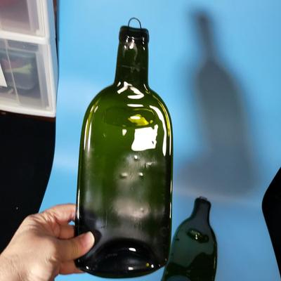 Pressed Glass Bottles Cheese Server Lot