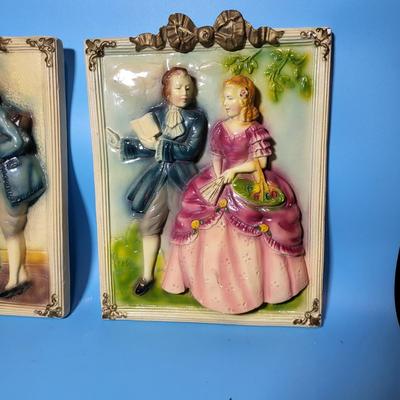 Victorian Chalkware Wall Plaques