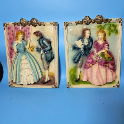 Victorian Chalkware Wall Plaques