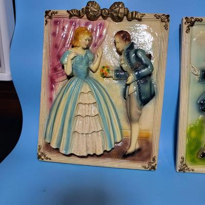 Victorian Chalkware Wall Plaques