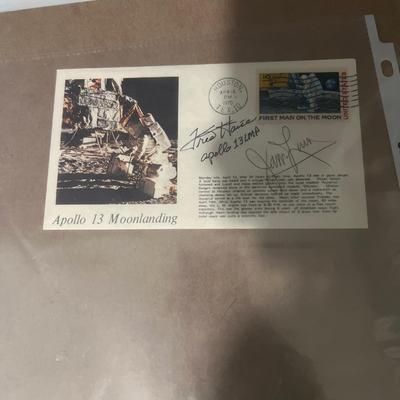 Apollo 13 moon landing Fred Haise signed ticket