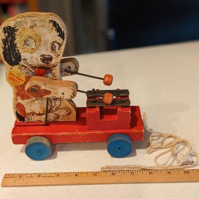 Vintage Fisher Price Pull Toy Merry Mutt #473 Plays Xylophone 1949