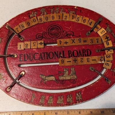 Antique 1912 Cress Educational Board Reversible Spelling Math