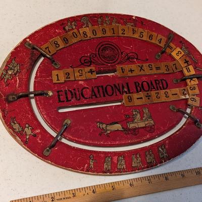 Antique 1912 Cress Educational Board Reversible Spelling Math