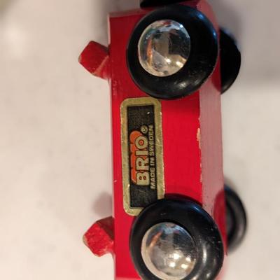 Vintage Brio Magnetic Train Cars, Ambi Rattler, Bag of Infant Teething Toys