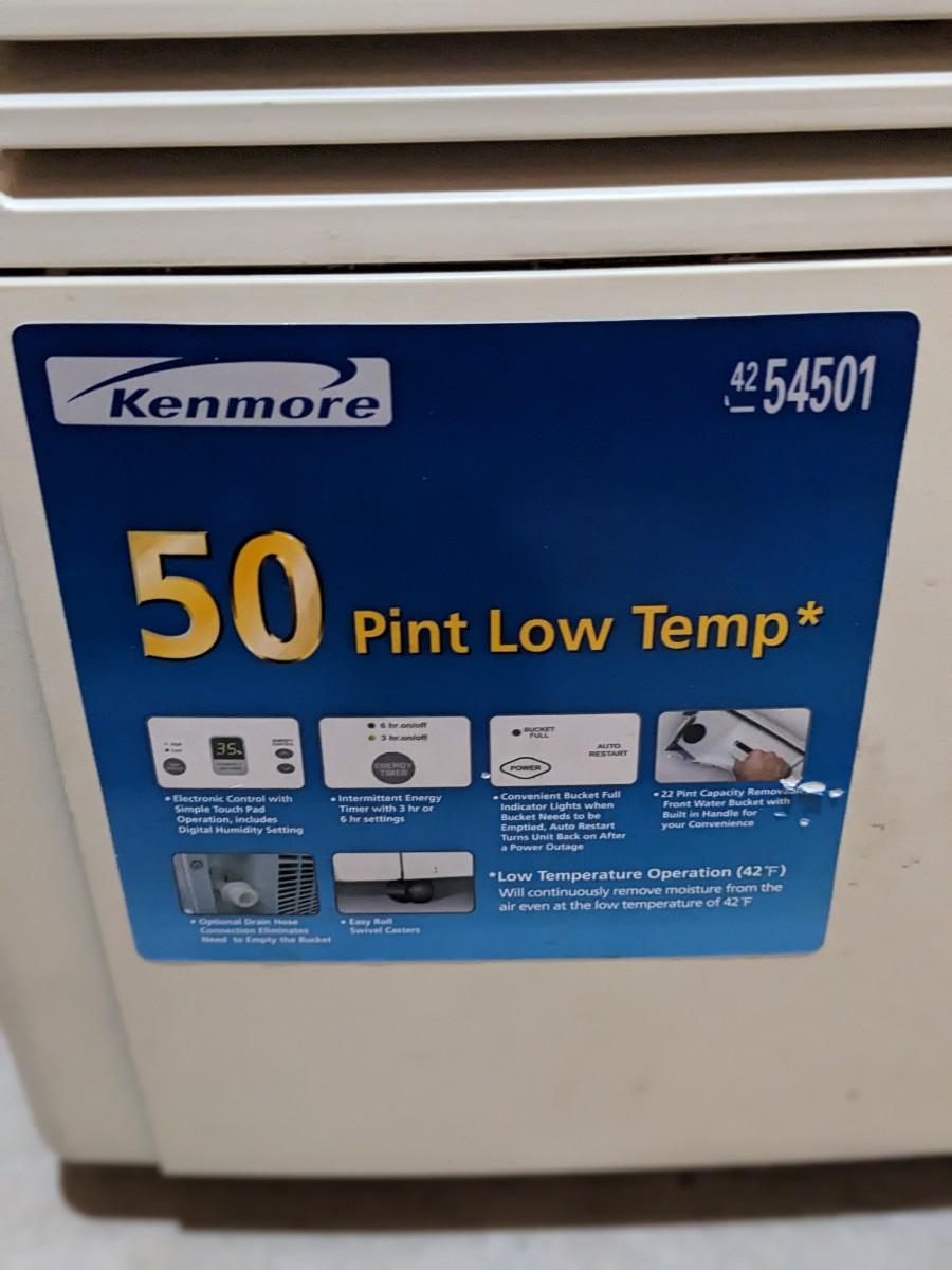 Kenmore 54501 50 Pint Dehumidifier