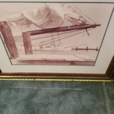 Framed and Matted Boat