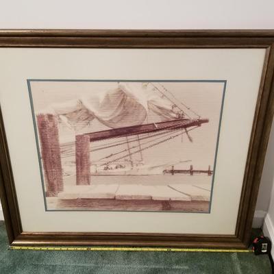 Framed and Matted Boat