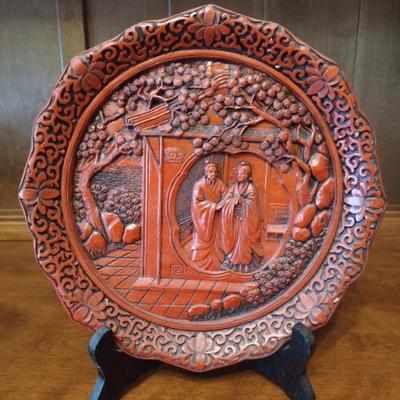 Chinese Cinnabar Plates