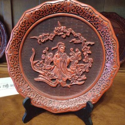Chinese Cinnabar Plates