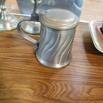 Variety of Pewter Tankards and more
