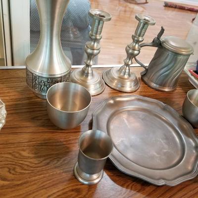 Variety of Pewter Tankards and more
