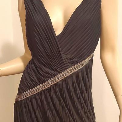 Roberto Cavalli Couture Maxi Dress Fortuny  Pleats  Silver Chaind Details
