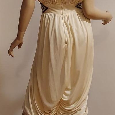 Vtg 80s Lillie Rubin Grecian Draped dress Embellished  waist