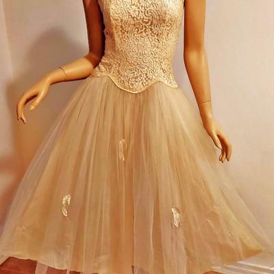 Lorie Deb 1950's  Full Sweep Tulle and Lace  MidiGown