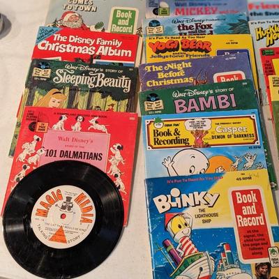 Wonderful Collection of Disney 45 records and Storybooks