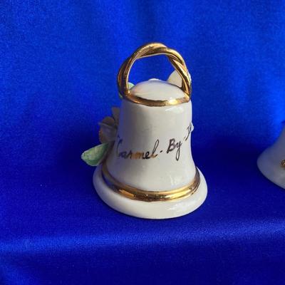 VINTAGE TOKAY HULL CANDLE STICK POTTERY DISH AND BELLS
