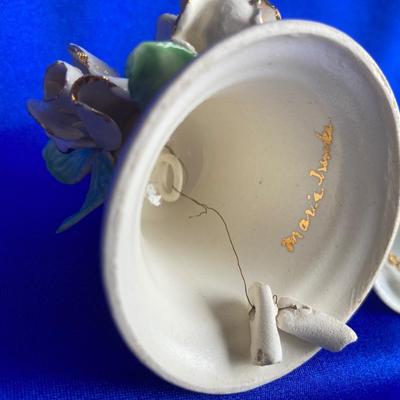 VINTAGE TOKAY HULL CANDLE STICK POTTERY DISH AND BELLS