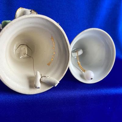 VINTAGE TOKAY HULL CANDLE STICK POTTERY DISH AND BELLS
