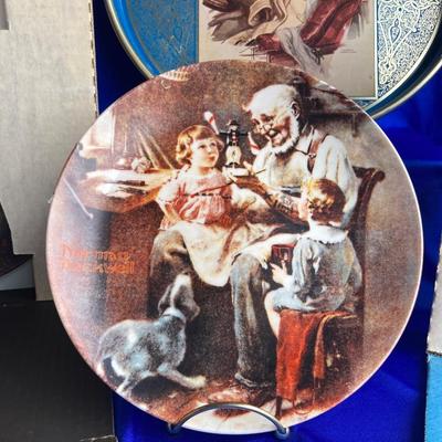 Decorative Norman Rockwell Plates and Tin