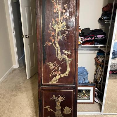 Four-panel Chinese coromandel folding screen