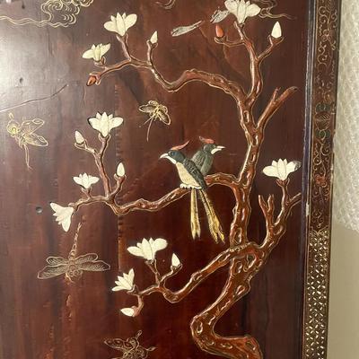Four-panel Chinese coromandel folding screen