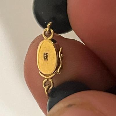 elegant black onyx and 14kt gold necklace