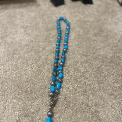 Genuine Turquoise and Silver Necklace