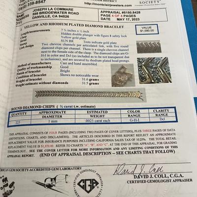 Chevron diamond bracelet 1600$ appraised