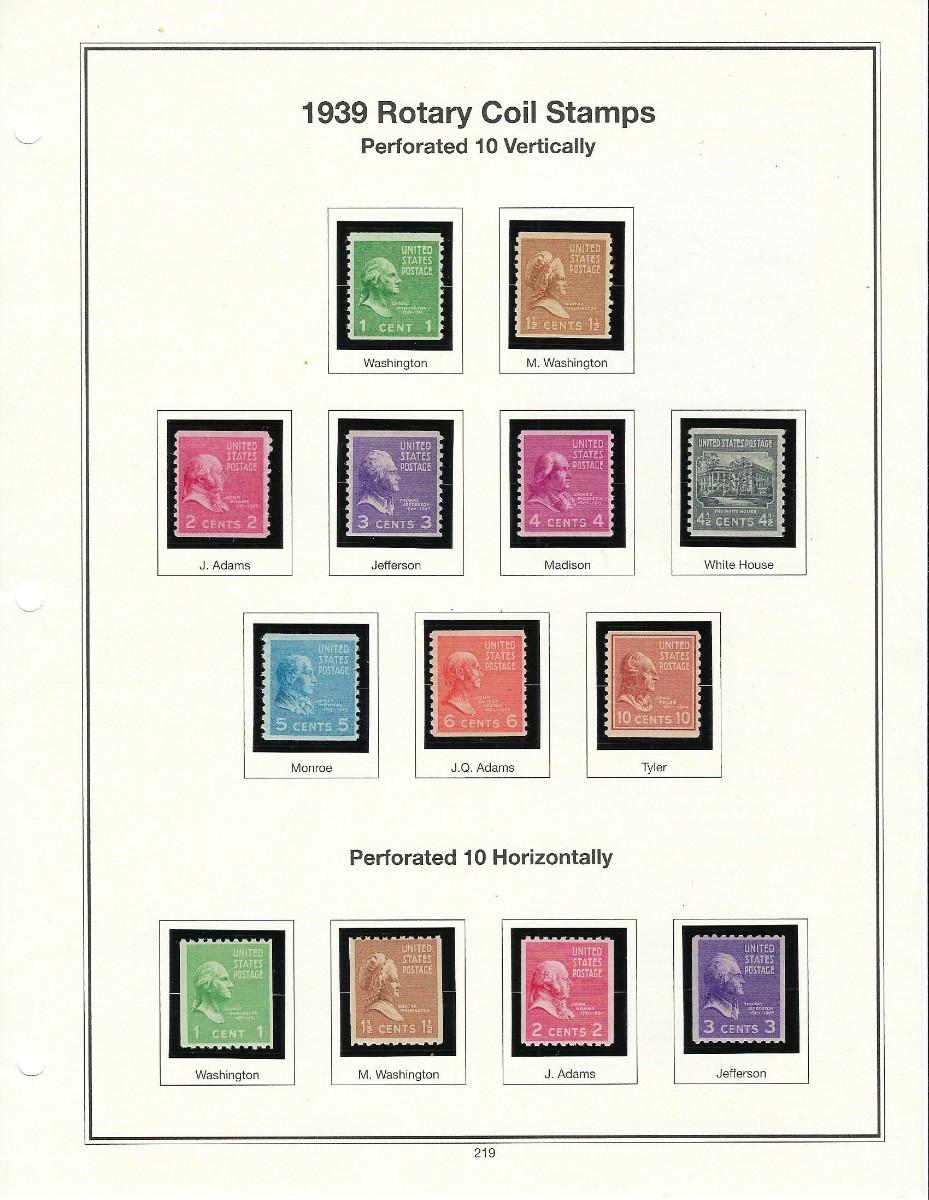 1939 Rotary Coil commemorative stamps sheet