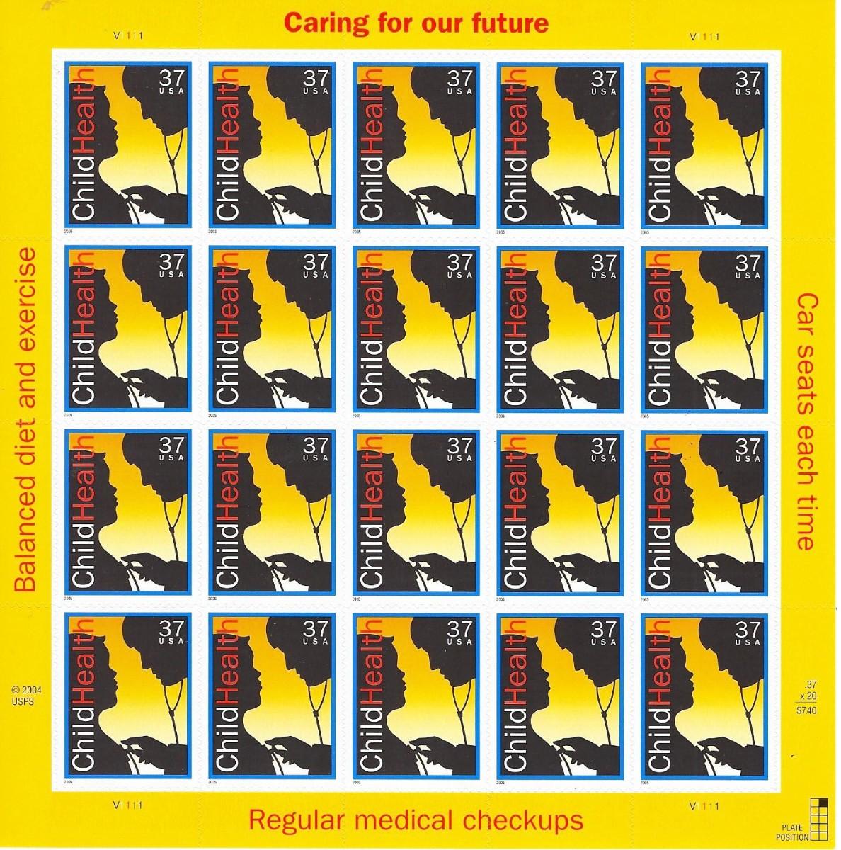 Child Health USA Stamp Sheet