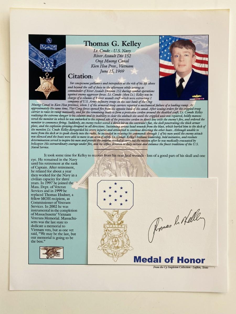 Thomas G Kelley Signed Card And Medal Of Honor Citation EstateSales thomas-g-kelley-signed-card-and-medal-of-honor-citation-estatesales
