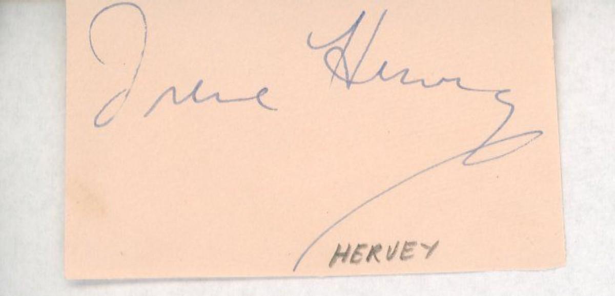 Irene Hervey original signature | EstateSales.org