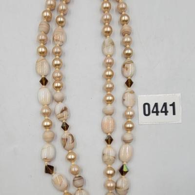 Faux Pearl and Beaded Necklace
