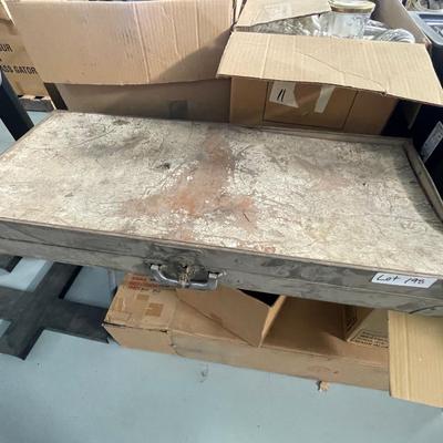 Metal Folding Picnic/Camping Table & Chairs in  Yellow Carrying Case