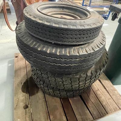 Pallet full of 4 Tires all with Rims