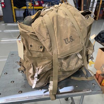Vintage Army Bag full of Duck Decoys