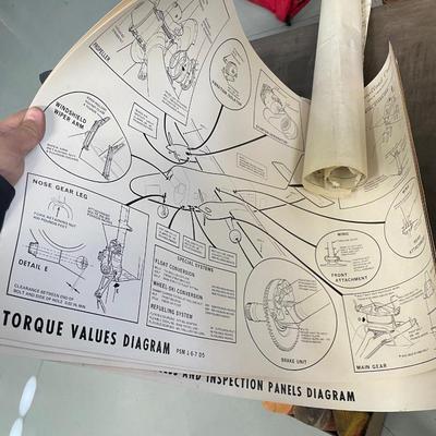 Stack of Misc. Airplane Charts & Diagrams - large stack