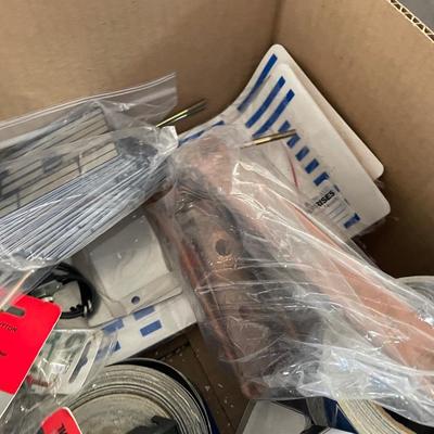 Box of Misc. Machine Labels & Components