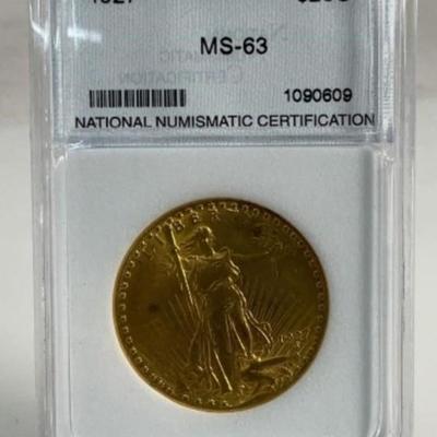 1927 $20 GOLD ST GAUDENS DOUBLE EAGLE MS-63