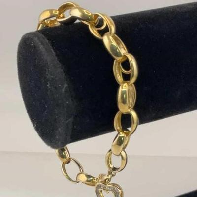 12.7G HEART CHARM BRACELET 14k