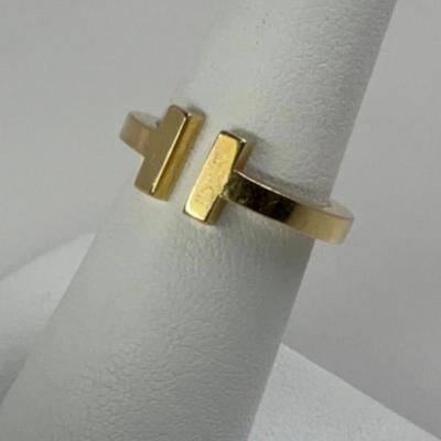 6.4G 18K GOLD TIFFANY & CO "T" SQUARE RING