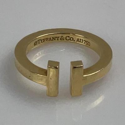6.4G 18K GOLD TIFFANY & CO "T" SQUARE RING