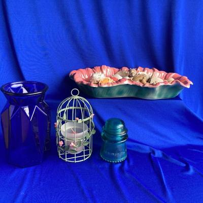 MCM Large Pretty Floral Dish, Sea Shells, Insulator and More!