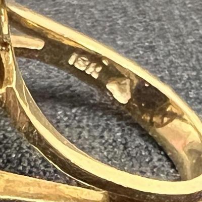 LADIES 18 K YELLOW GOLD & LAPIS RING