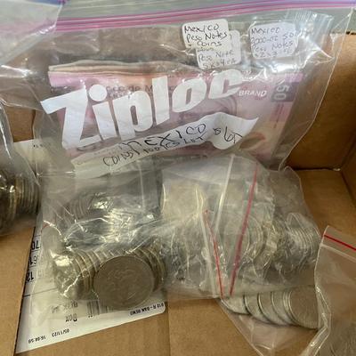 Bags of Assorted Foreign Coins & Currency from Several Countries